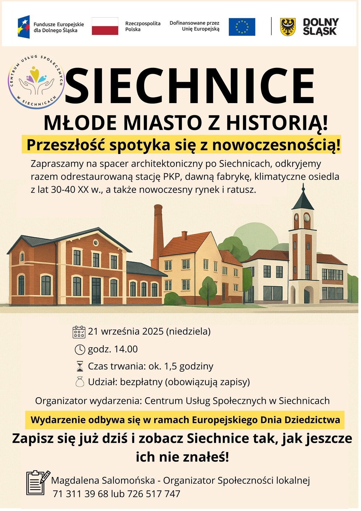 Pakak zapraszający na wspólny spacer po Siechnicach