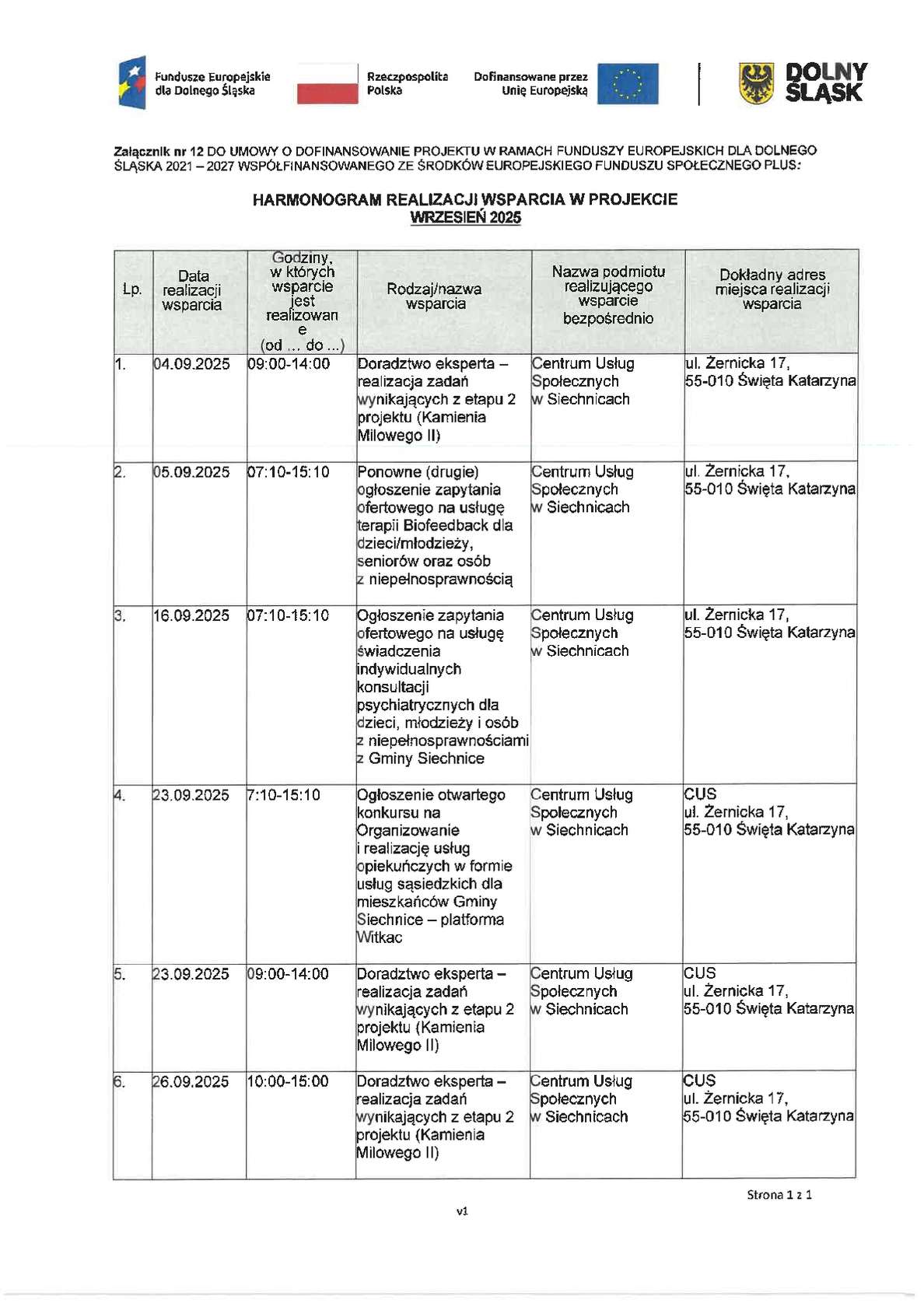 Harmonogram realizacji wsparcia - dostępny jako plik do pobrania