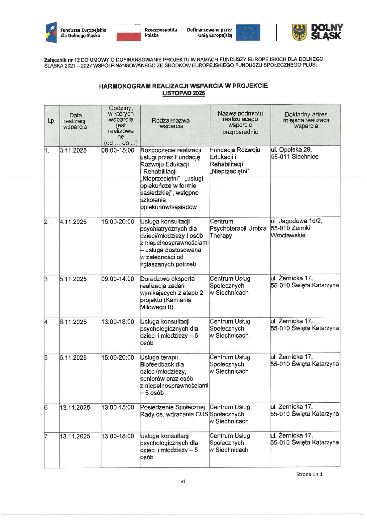 Harmonogram realizacji wsparcia - dostępny jako plik do pobrania