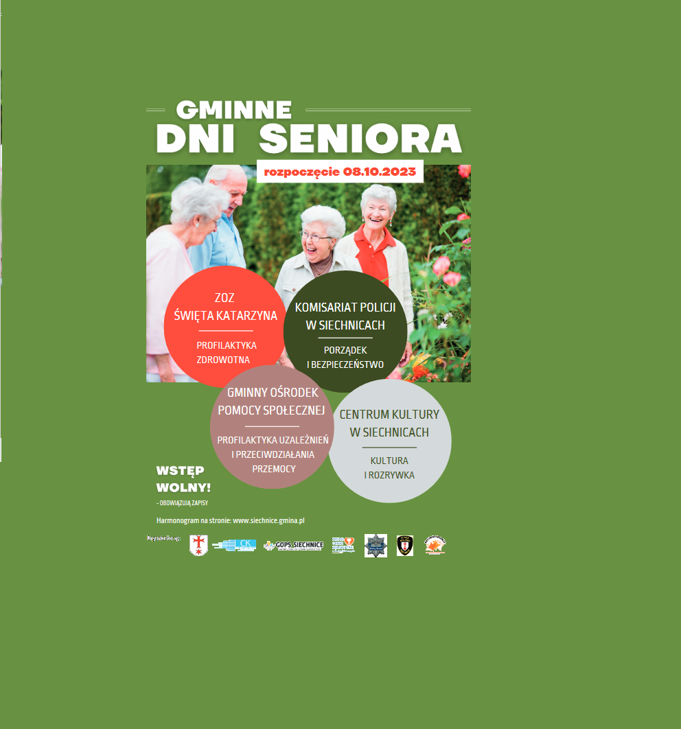Zaproszenie na spotkania informacyjno - edukacyjne w ramach obchodów Gminnych Dni Seniora
