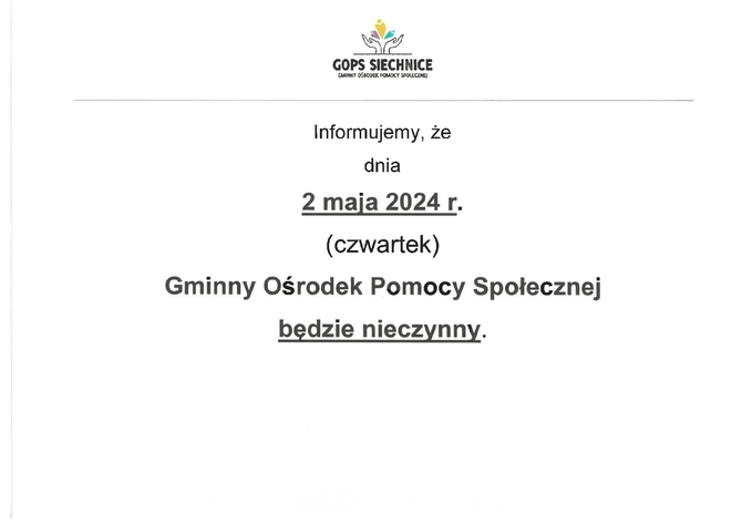 Informacja o zamknięciu GOPS