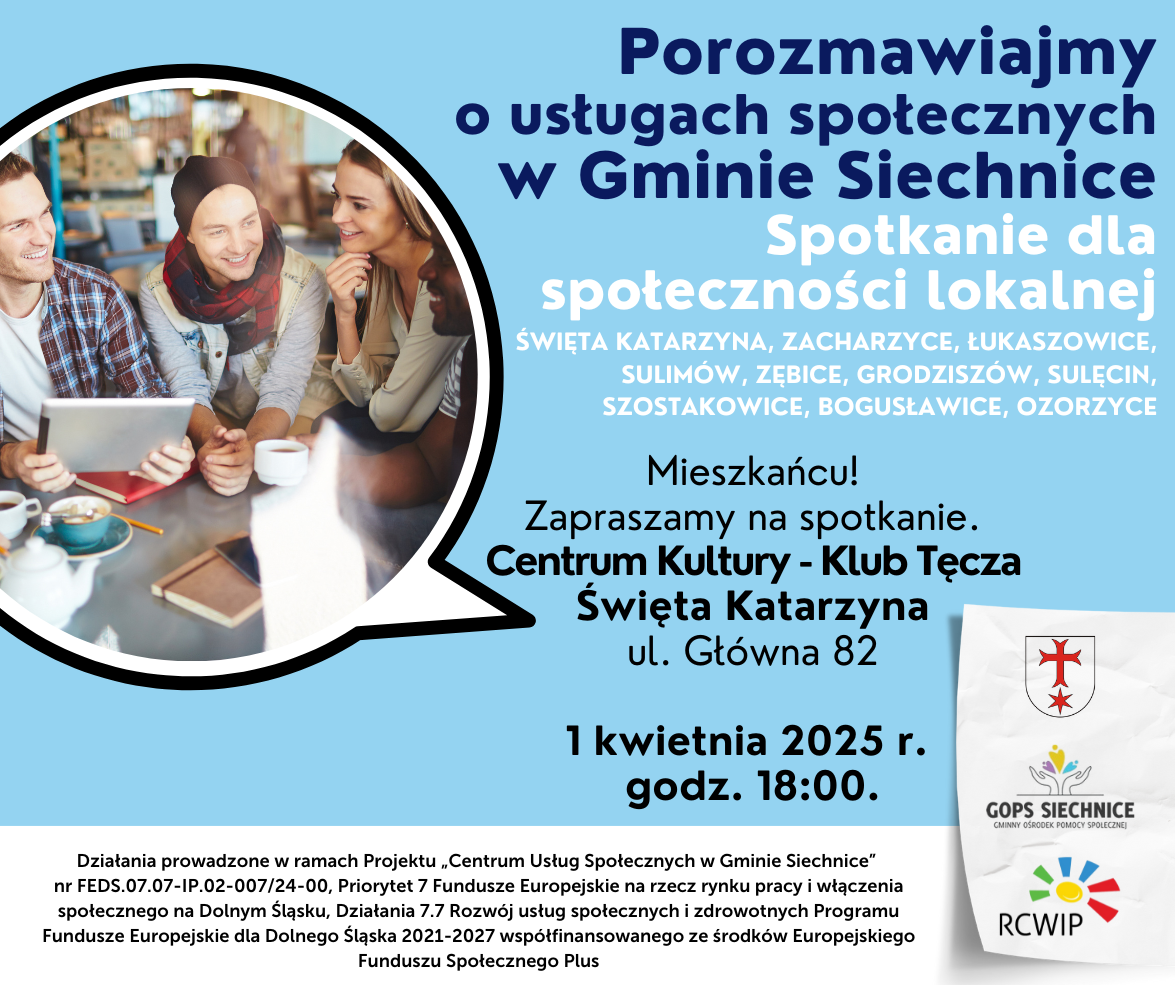 Spotkania z mieszkańcami zaplanowane w dniach od 1 do 4 kwietnia 2025r. 