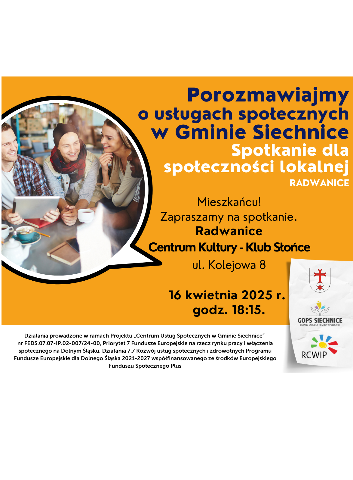 Spotkanie dla społeczności lokalnej - z miejscowości RADWANICE