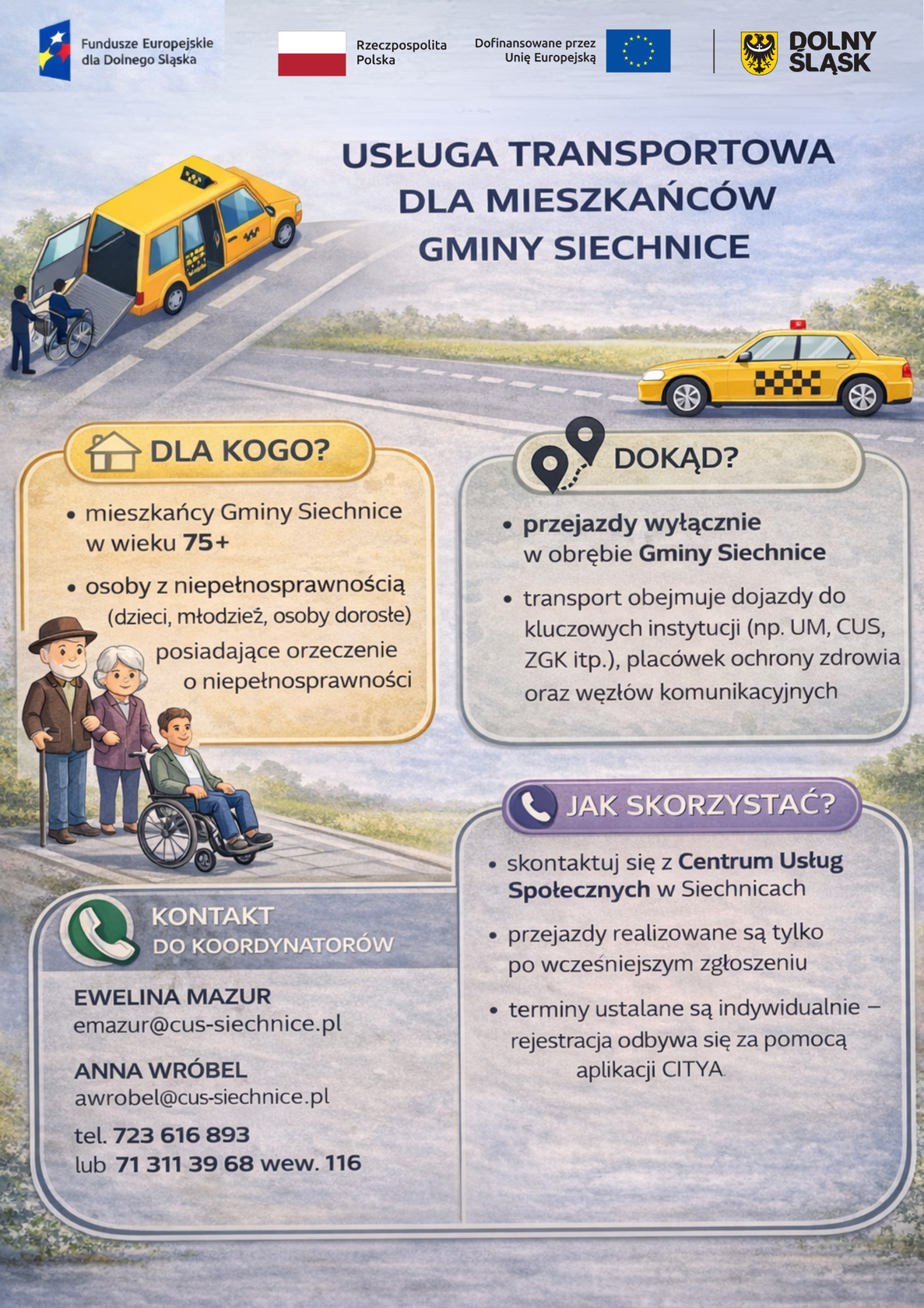 Aktualność: Usługa transportowa dla mieszkańców Gmina Siechnice