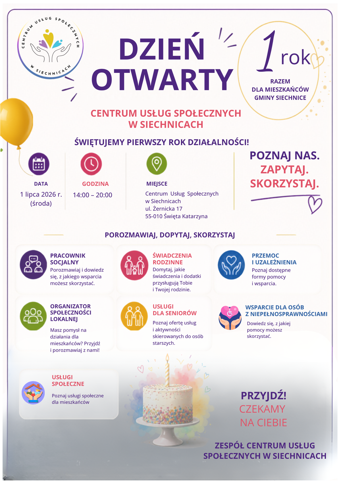 Aktualność: Dzień Otwarty w Centrum Usług Społecznych w Siechnicach